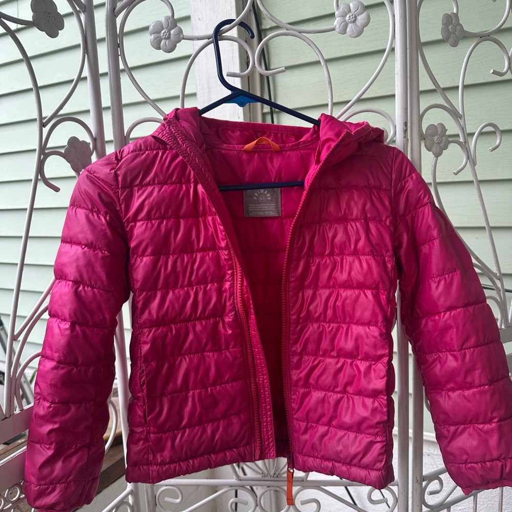 Primary Fuchsia Puffer Jacket for Kids